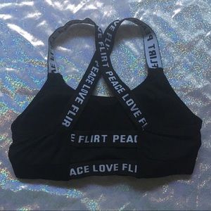 Black Padded Cross-Strapped Sports Bra